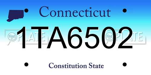 1TA6502 Connecticut License Plate
