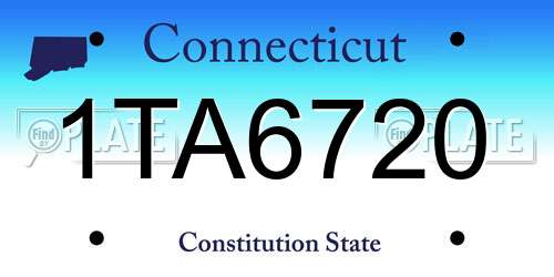 1TA6720 Connecticut License Plate