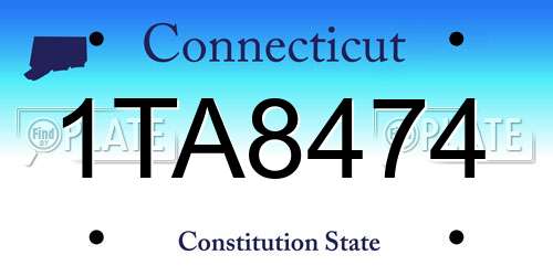1TA8474 Connecticut License Plate