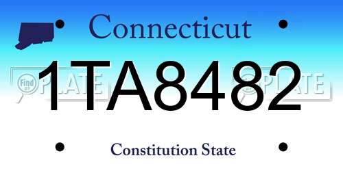 1TA8482 Connecticut License Plate