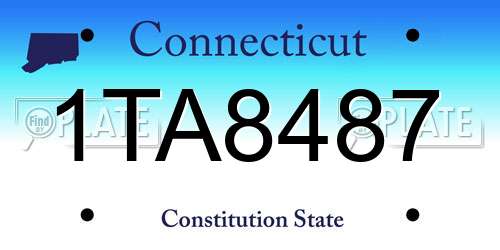 1TA8487 Connecticut License Plate