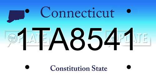 1TA8541 Connecticut License Plate