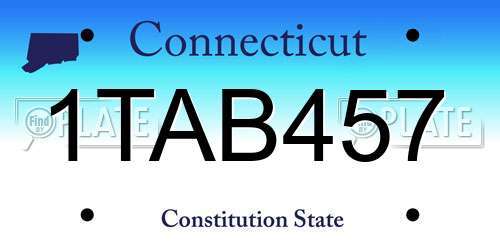 1TAB457 Connecticut License Plate