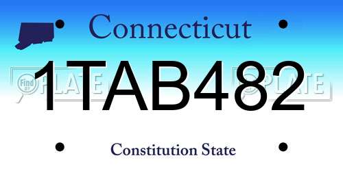 1TAB482 Connecticut License Plate