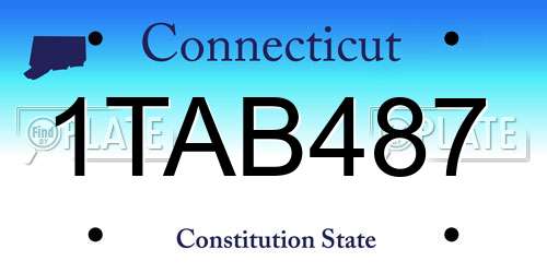 1TAB487 Connecticut License Plate