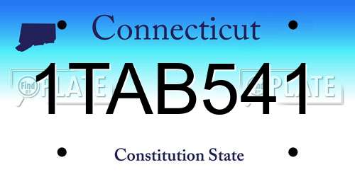 1TAB541 Connecticut License Plate