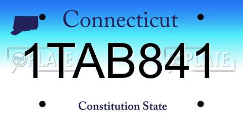 1TAB841 Connecticut License Plate