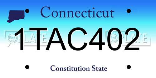 1TAC402 Connecticut License Plate