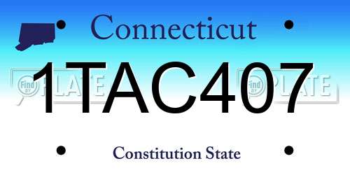 1TAC407 Connecticut License Plate