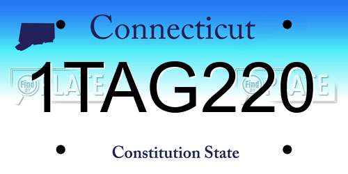 1TAG220 Connecticut License Plate