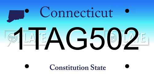1TAG502 Connecticut License Plate