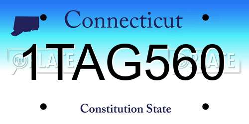 1TAG560 Connecticut License Plate