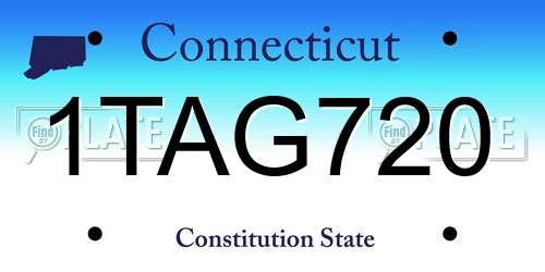 1TAG720 Connecticut License Plate