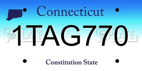 1TAG770 Connecticut License Plate
