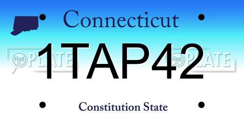 1TAP42 Connecticut License Plate