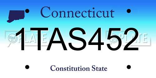 1TAS452 Connecticut License Plate