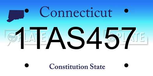 1TAS457 Connecticut License Plate