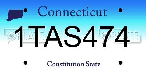 1TAS474 Connecticut License Plate