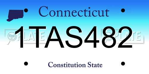 1TAS482 Connecticut License Plate