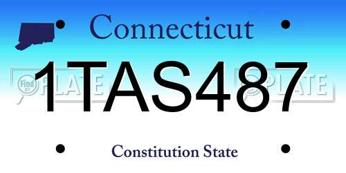 1TAS487 Connecticut License Plate
