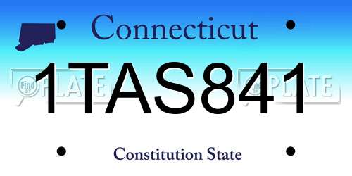 1TAS841 Connecticut License Plate