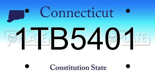 1TB5401 Connecticut License Plate