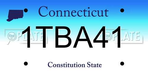 1TBA41 Connecticut License Plate