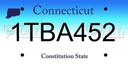 1TBA452 Connecticut License Plate