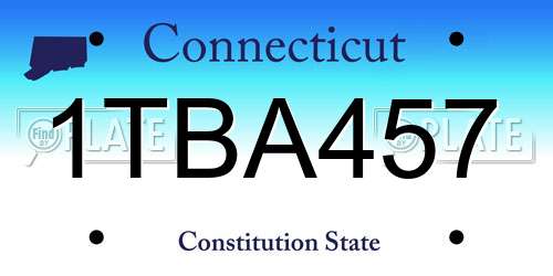1TBA457 Connecticut License Plate