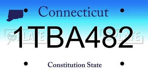 1TBA482 Connecticut License Plate