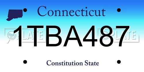 1TBA487 Connecticut License Plate