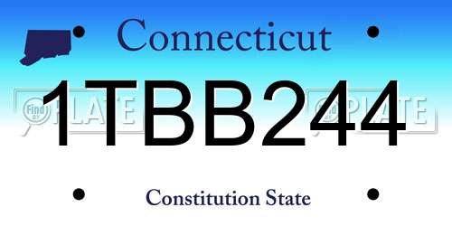 1TBB244 Connecticut License Plate