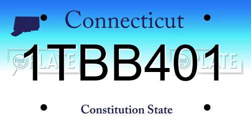 1TBB401 Connecticut License Plate
