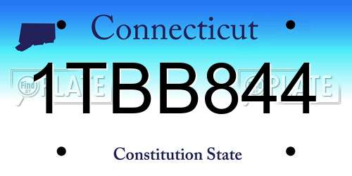 1TBB844 Connecticut License Plate
