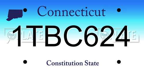1TBC624 Connecticut License Plate
