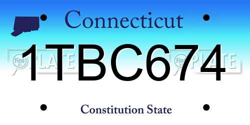 1TBC674 Connecticut License Plate