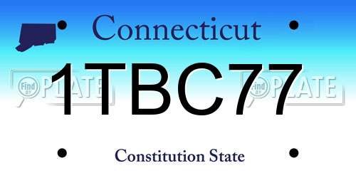 1TBC77 Connecticut License Plate