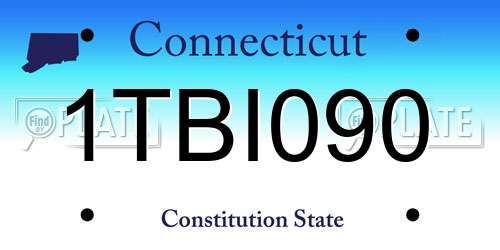 1TBI090 Connecticut License Plate