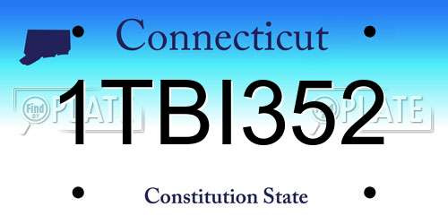 1TBI352 Connecticut License Plate