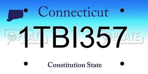 1TBI357 Connecticut License Plate