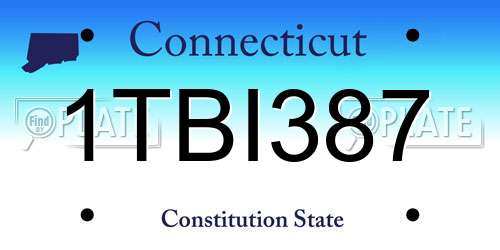 1TBI387 Connecticut License Plate