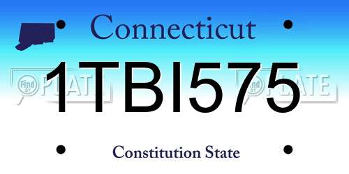 1TBI575 Connecticut License Plate