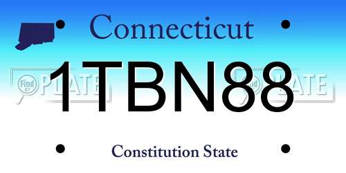 1TBN88 Connecticut License Plate