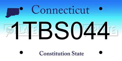 1TBS044 Connecticut License Plate