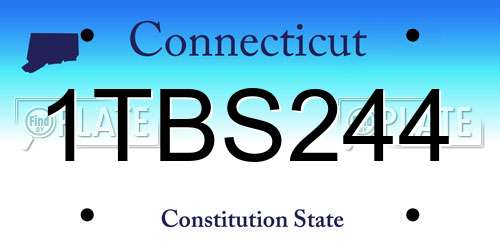 1TBS244 Connecticut License Plate