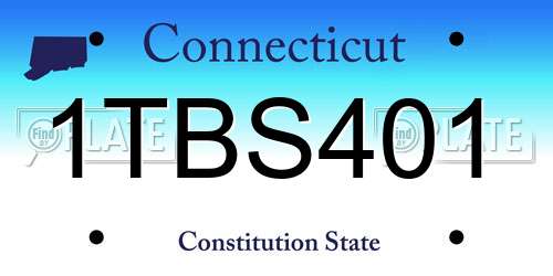 1TBS401 Connecticut License Plate