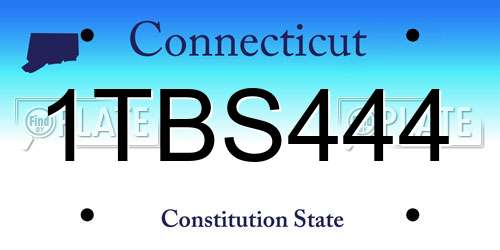 1TBS444 Connecticut License Plate
