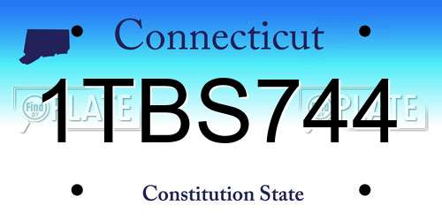 1TBS744 Connecticut License Plate