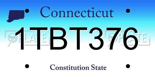 1TBT376 Connecticut License Plate