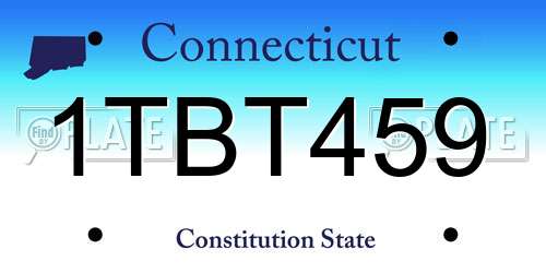 1TBT459 Connecticut License Plate